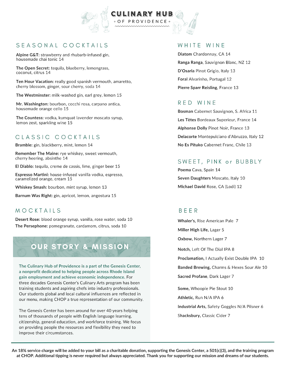 CHOP - Culinary Hub of Providence Photo Menu 3