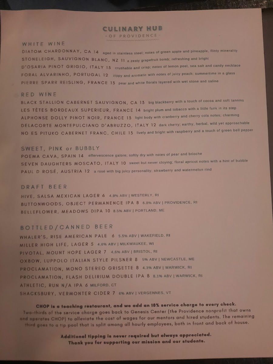 CHOP - Culinary Hub of Providence Photo Menu 9