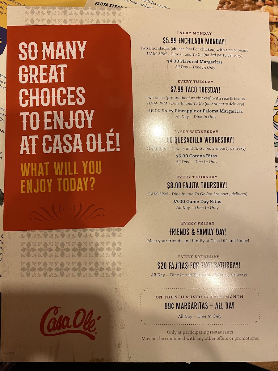 Casa Olé Pasadena Photo Menu 7