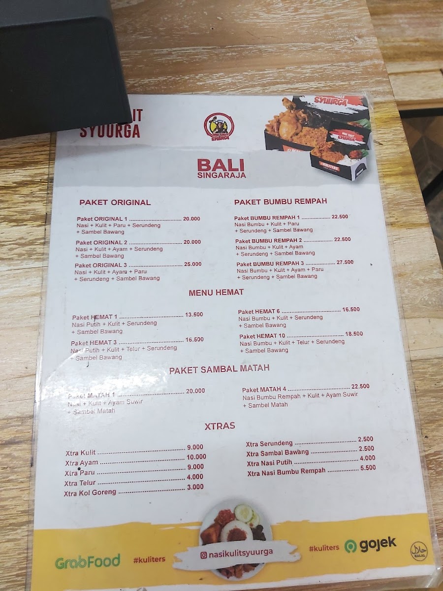 Nasi Kulit Syuurga, Singaraja Photo Menu 1