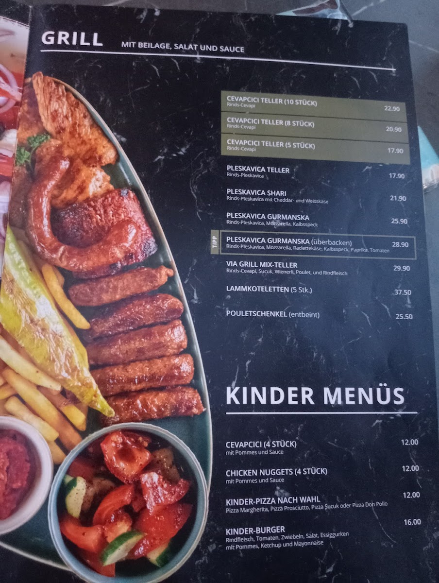 Via Grill Restaurant Photo Menu 1