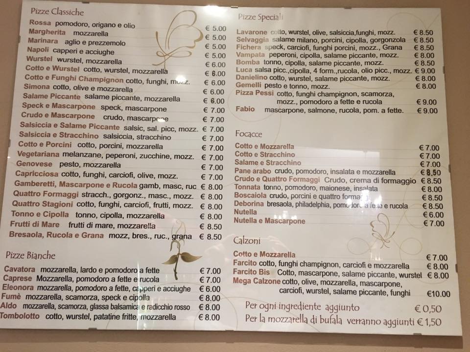 Pizzeria Dal Pessi Photo Menu 1