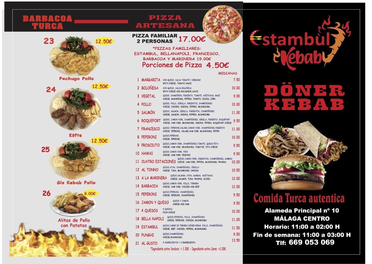 istanbul doner kebab Photo Menu 1