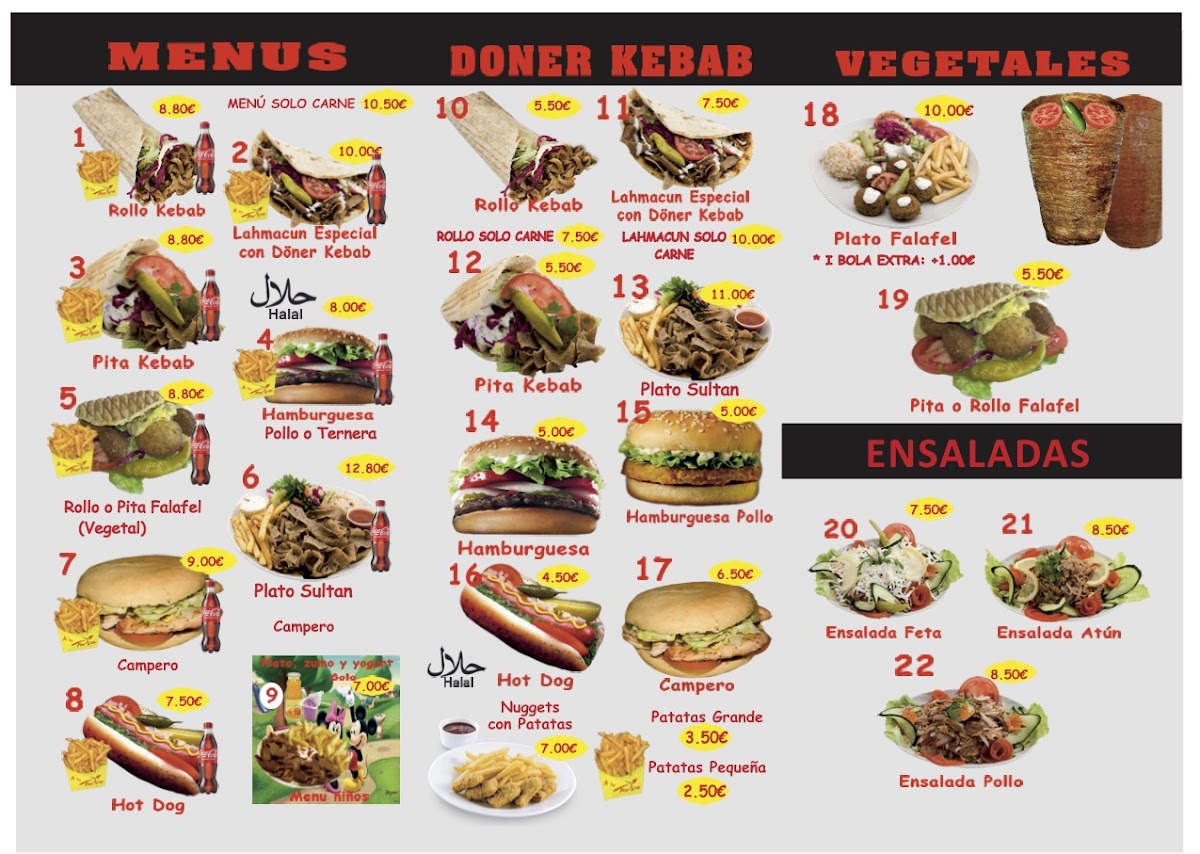 istanbul doner kebab Photo Menu 2