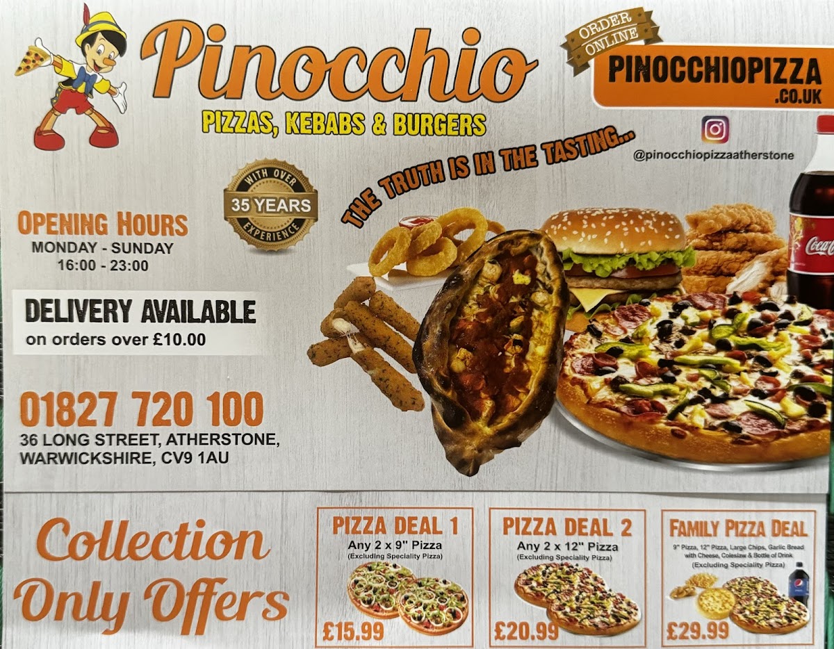 Pinocchio Pizzas Photo Menu 4