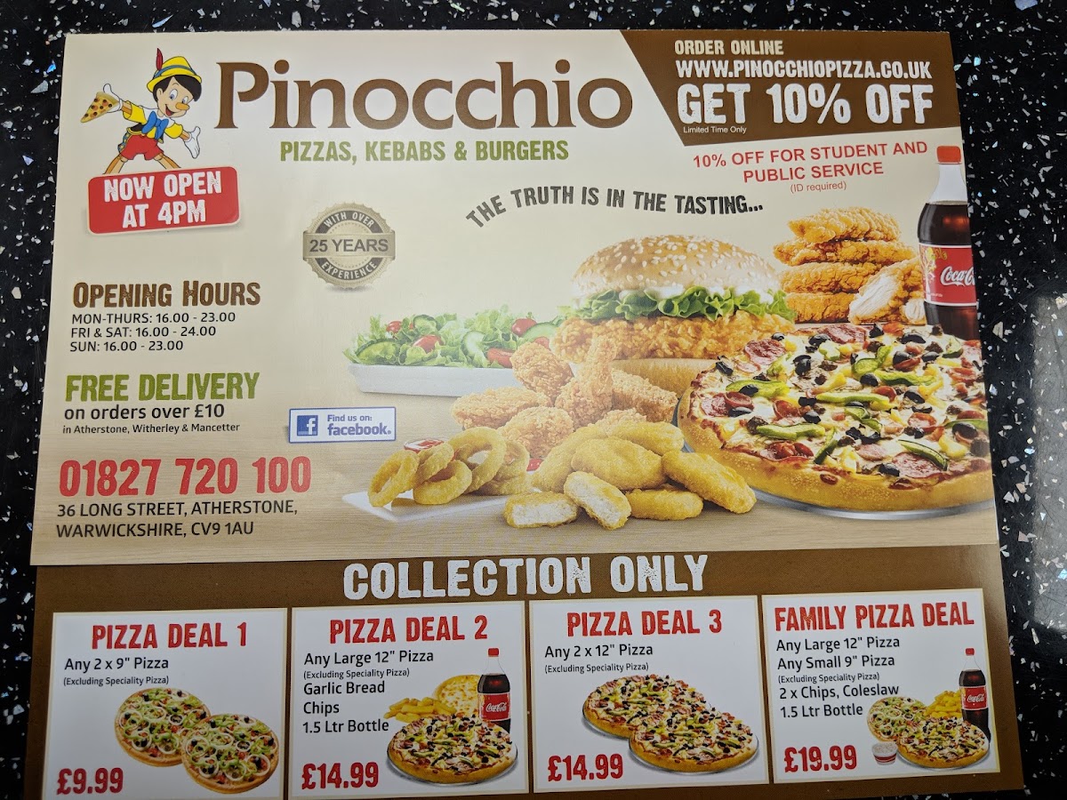 Pinocchio Pizzas Photo Menu 8