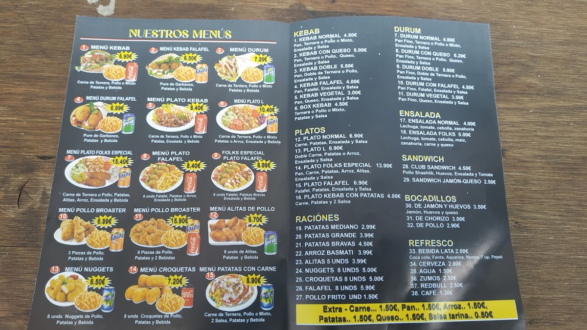 Folks Restaurant Bar: doner kebab & paella Photo Menu 1