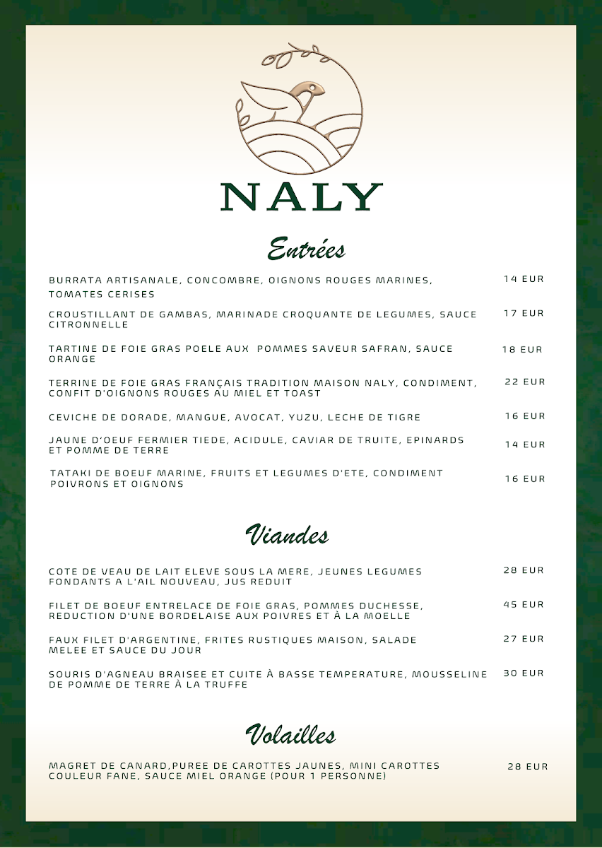 Restaurant le naly Photo Menu 1