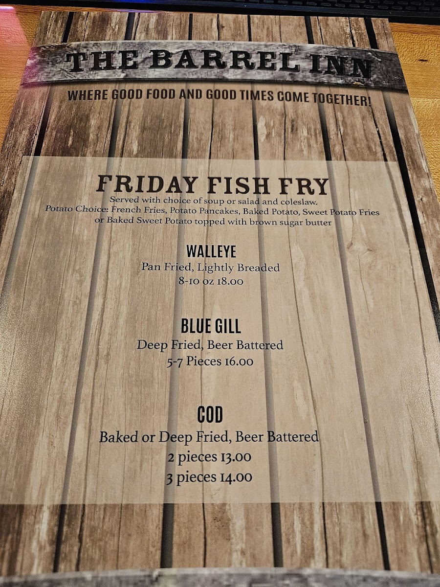 The Barrel Inn Bar & Grill Photo Menu 2