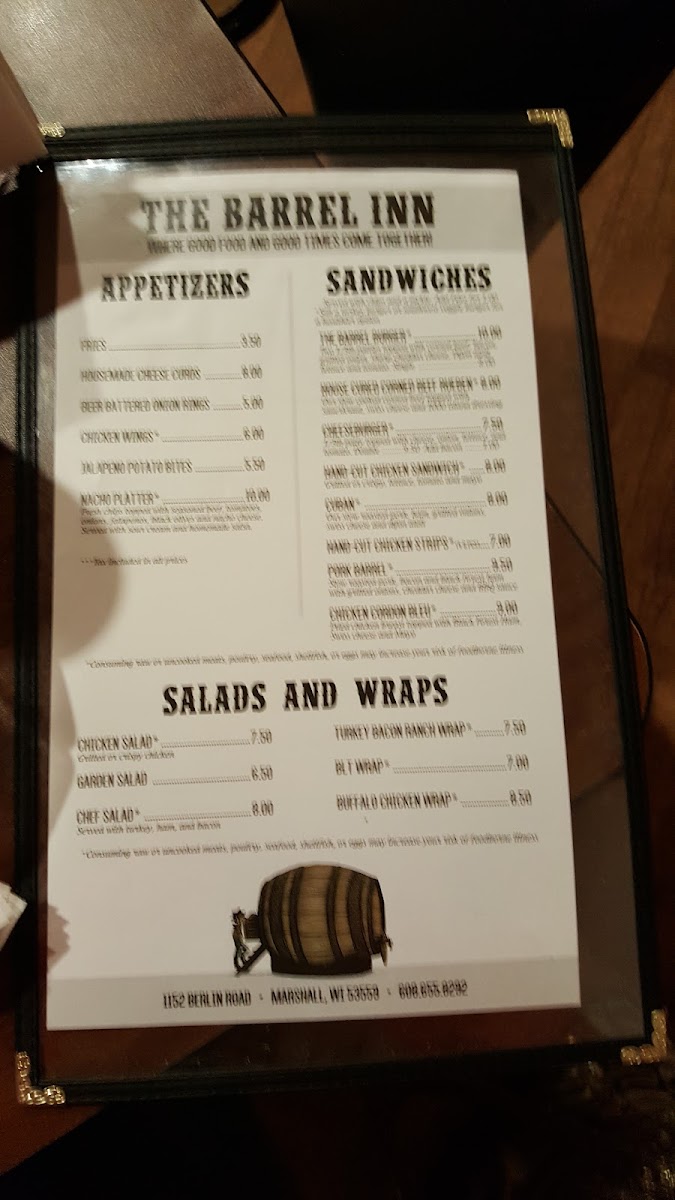 The Barrel Inn Bar & Grill Photo Menu 9