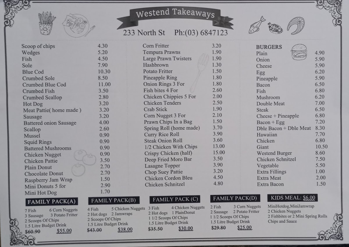 West End Fish Supply Photo Menu 1