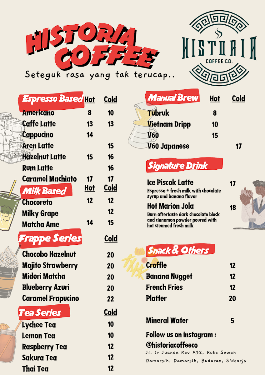Historia Coffee co Photo Menu 1
