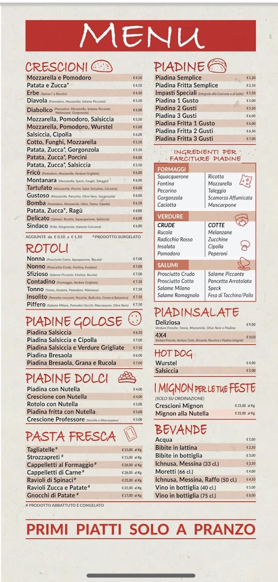 Piadineria Le Loverie Photo Menu 2