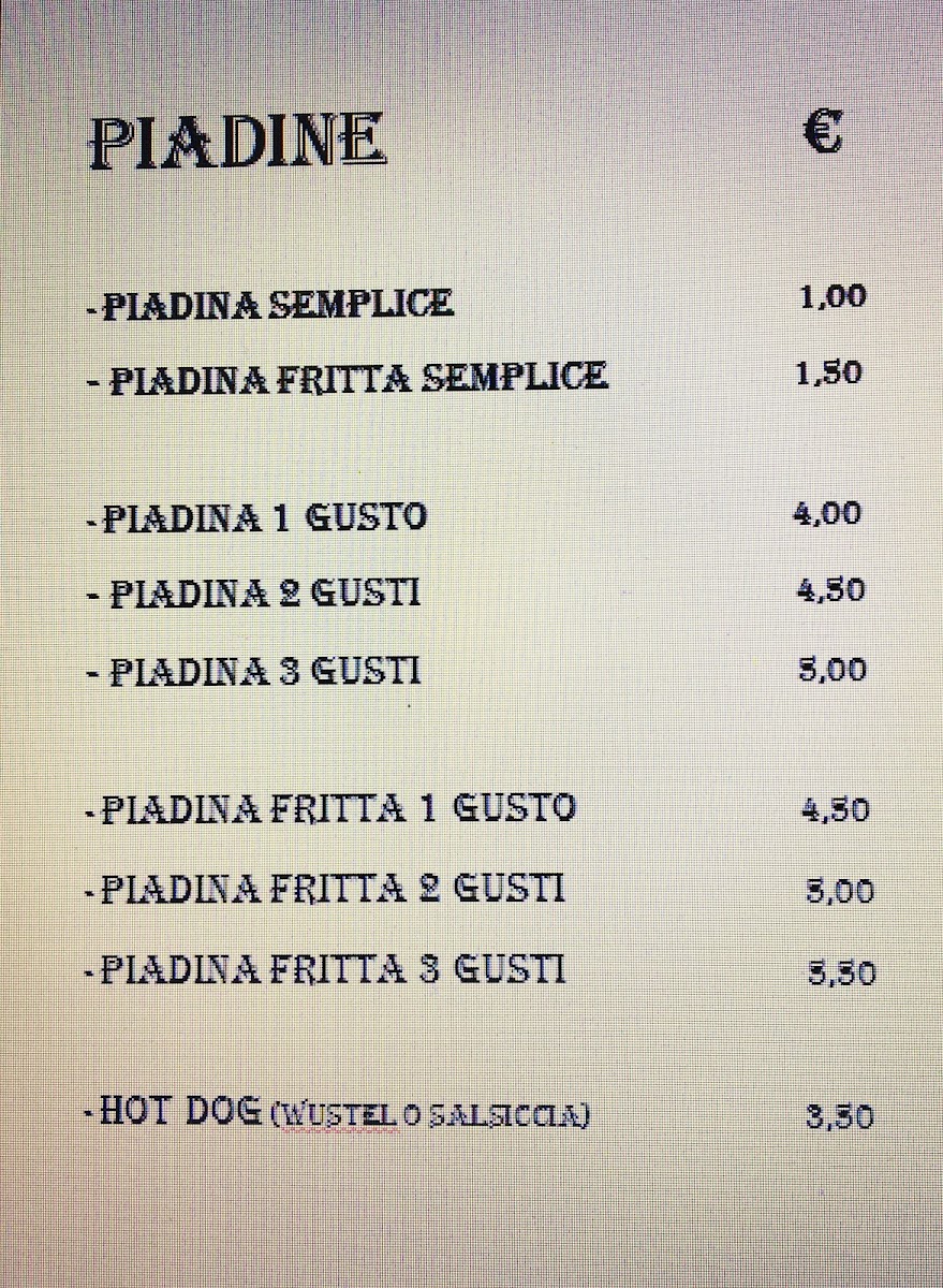 Piadineria Le Loverie Photo Menu 5