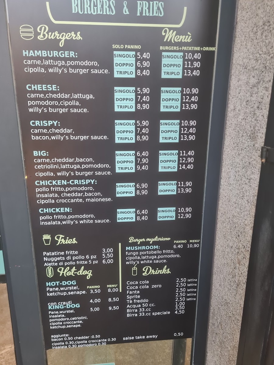 Willy’s fast food Photo Menu 3