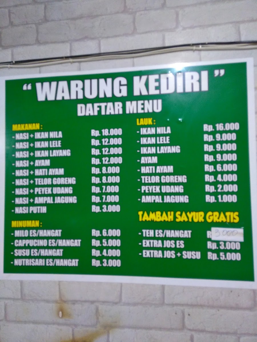 Warung Makan Kediri Photo Menu 3