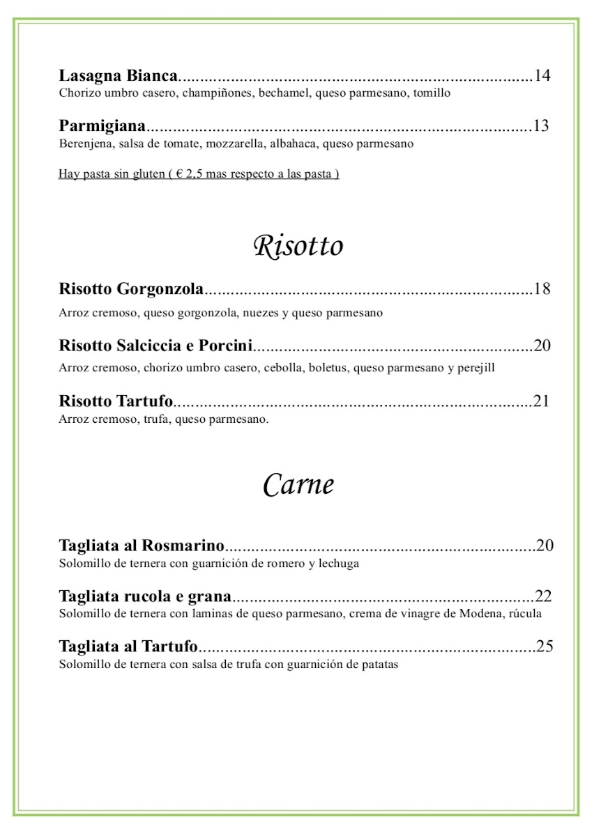 La Ciriola Restaurante Photo Menu 3