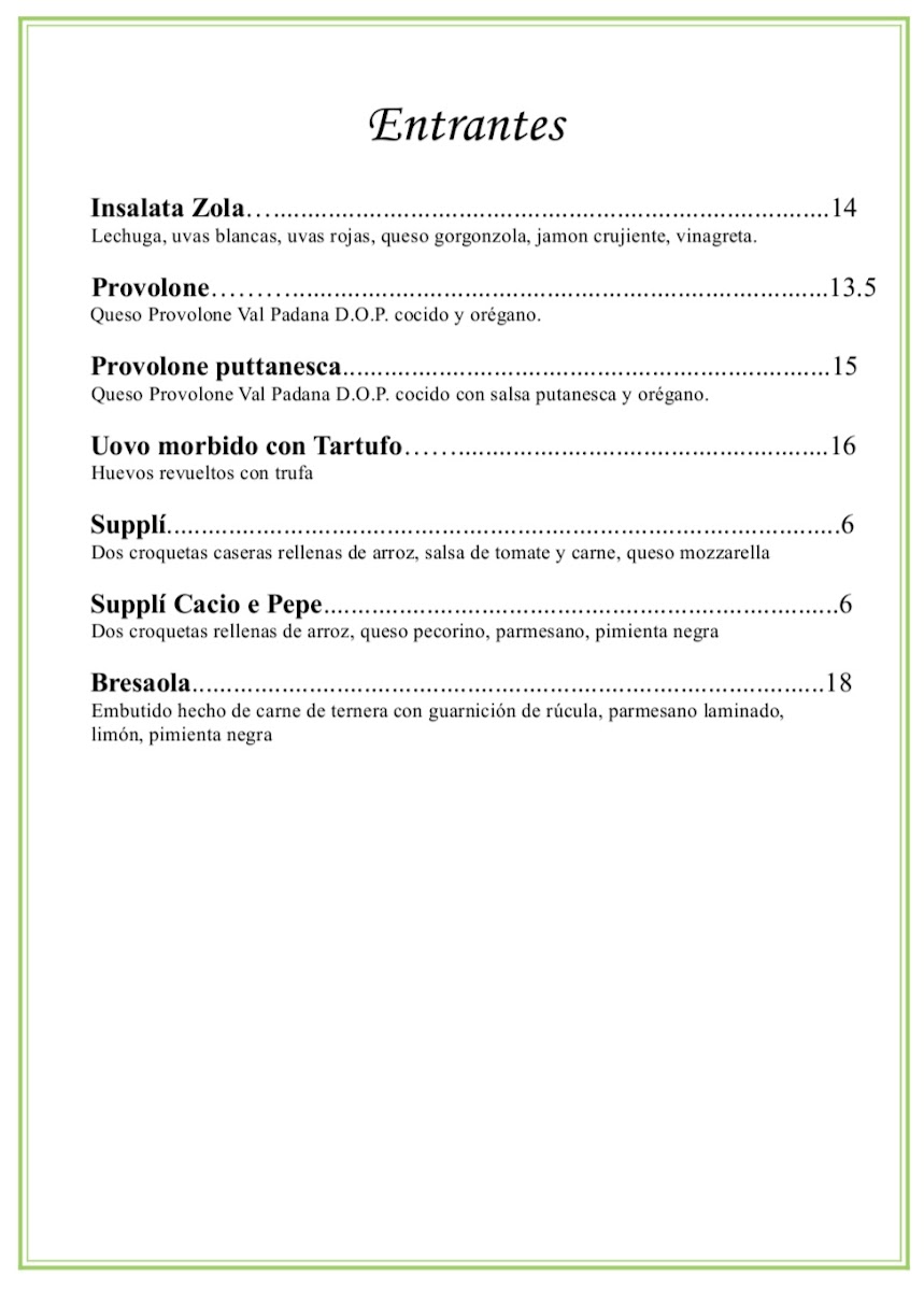 La Ciriola Restaurante Photo Menu 4