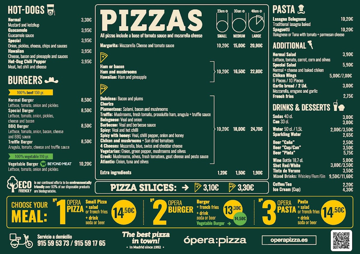 Ópera Pizza Photo Menu 1