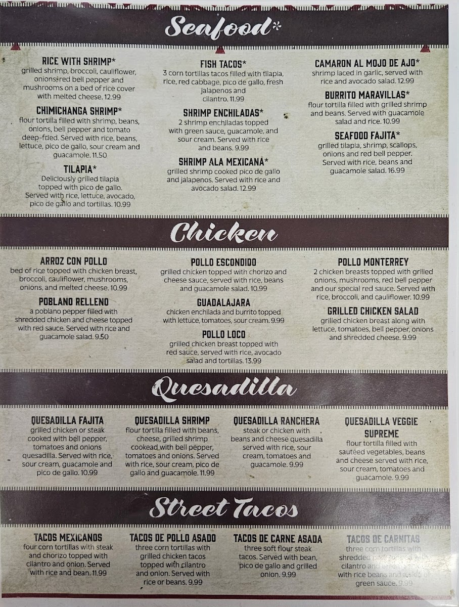 El Ranchero Mexican Restaurant Photo Menu 2