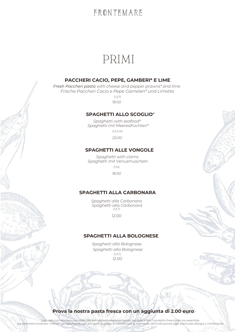 Ristorante Frontemare Photo Menu 5
