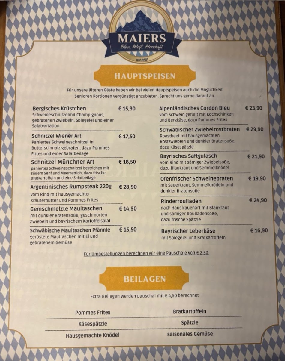 Maiers Restaurant - Blau.Weiß.Herzhaft Photo Menu 2