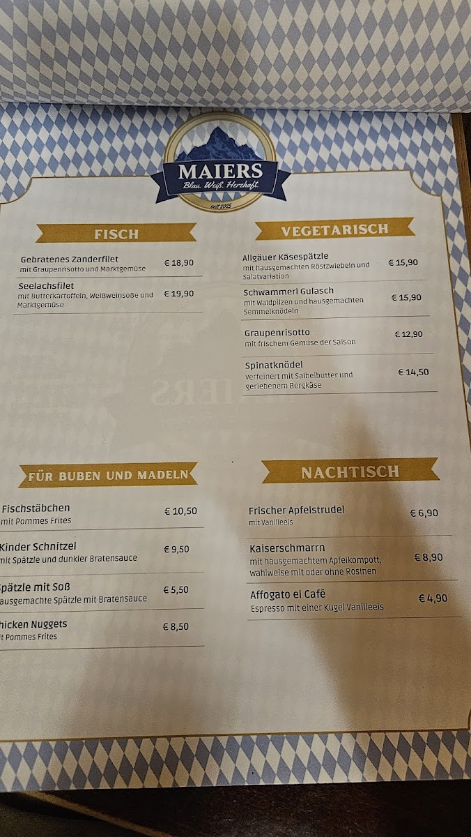 Maiers Restaurant - Blau.Weiß.Herzhaft Photo Menu 7