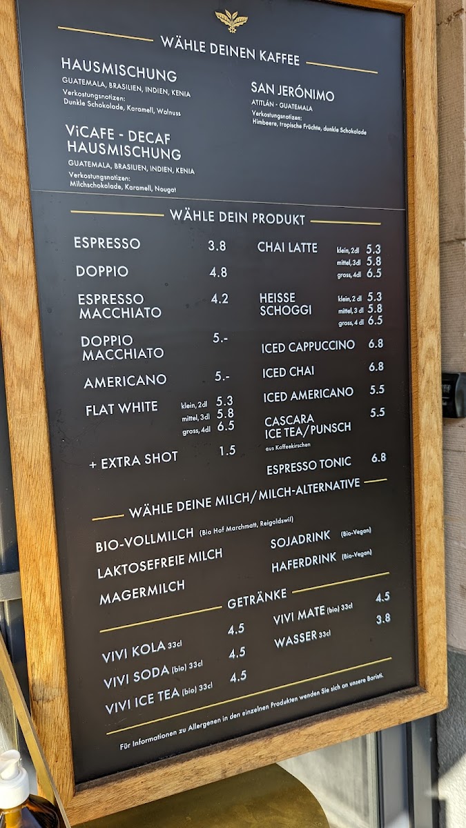 ViCAFE Centralbahnplatz Photo Menu 2