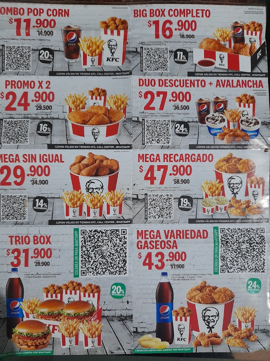 KFC Centro Armenia Photo Menu 1