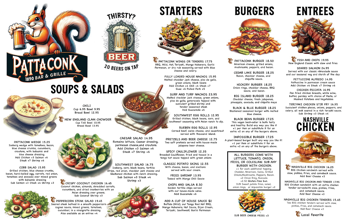 Pattaconk 1850 Bar & Grille Photo Menu 2