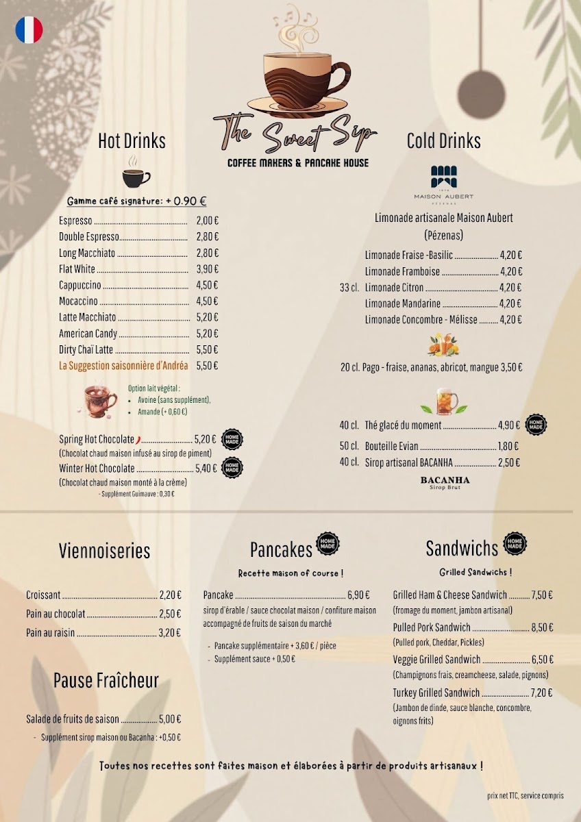 The Sweet Sip Photo Menu 1