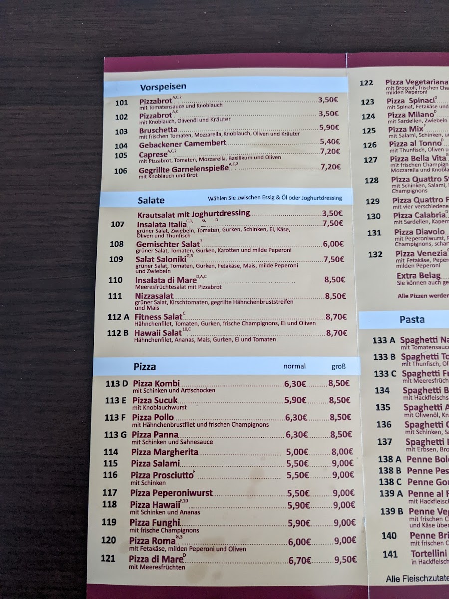 Pizzeria Bella Vita Photo Menu 1