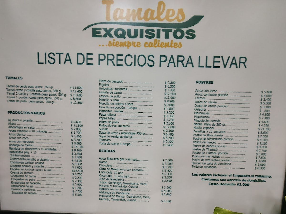 Tamales Exquisitos Photo Menu 2