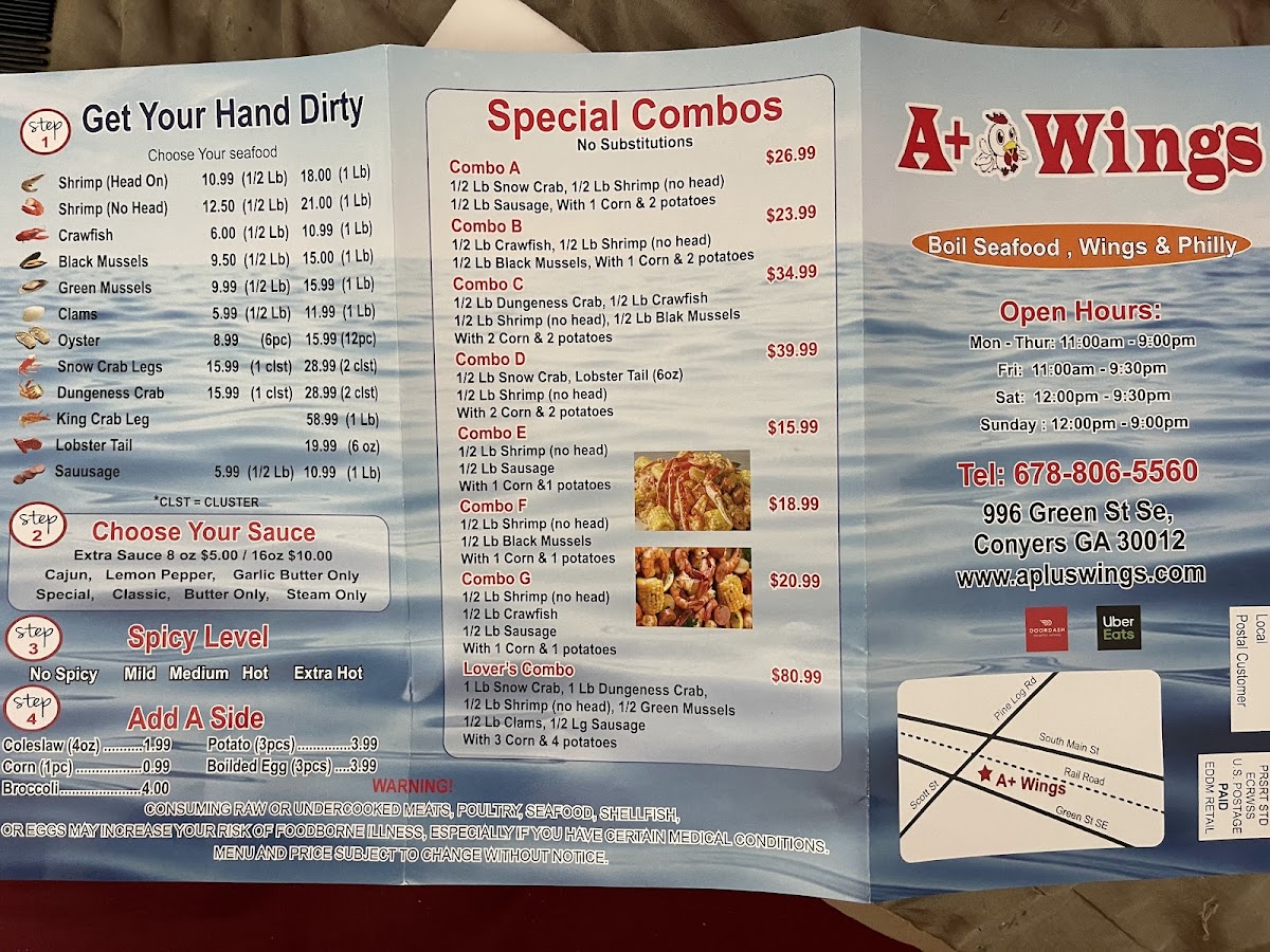 A Plus Wings & Boil Seafood Photo Menu 2