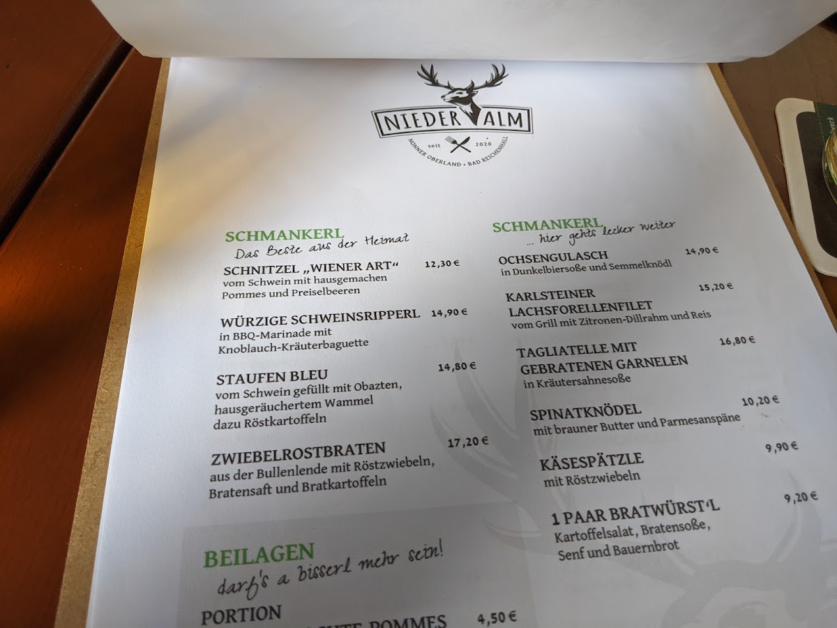 Die Niederalm Bad Reichenhall Photo Menu 3