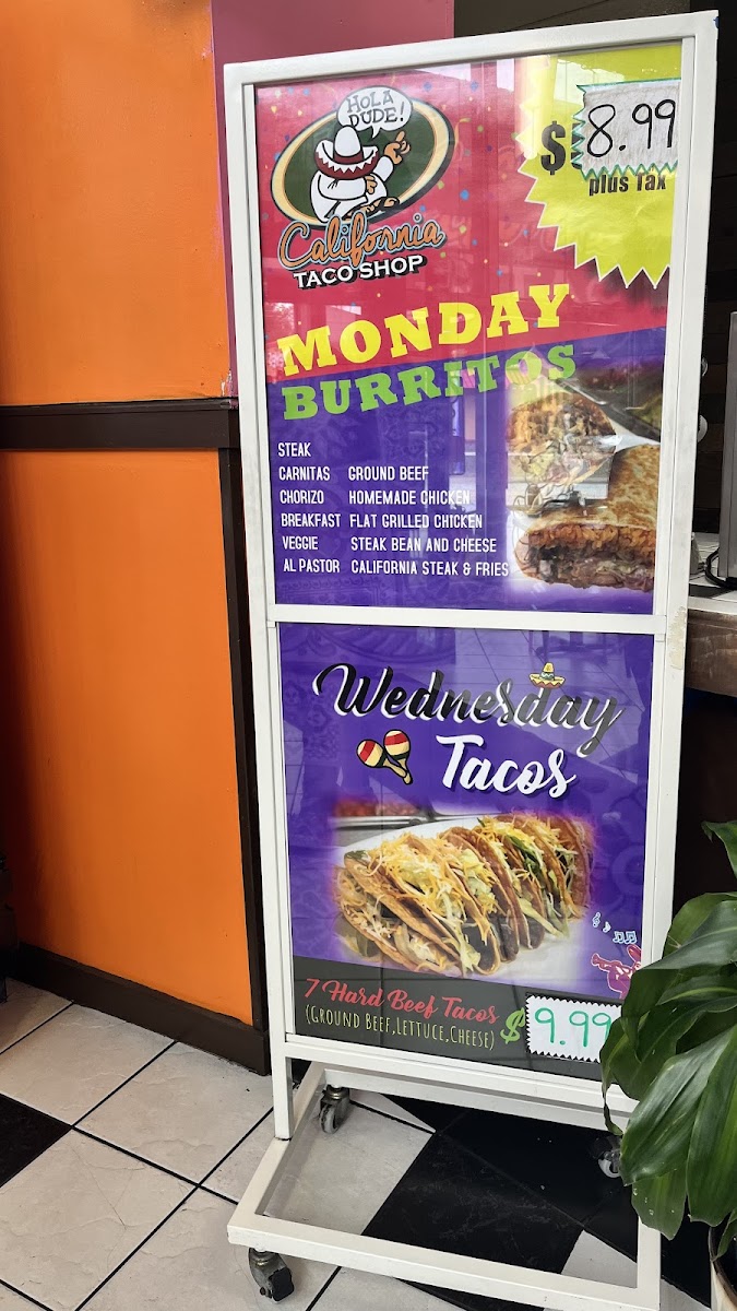 California Taco Shop Photo Menu 4