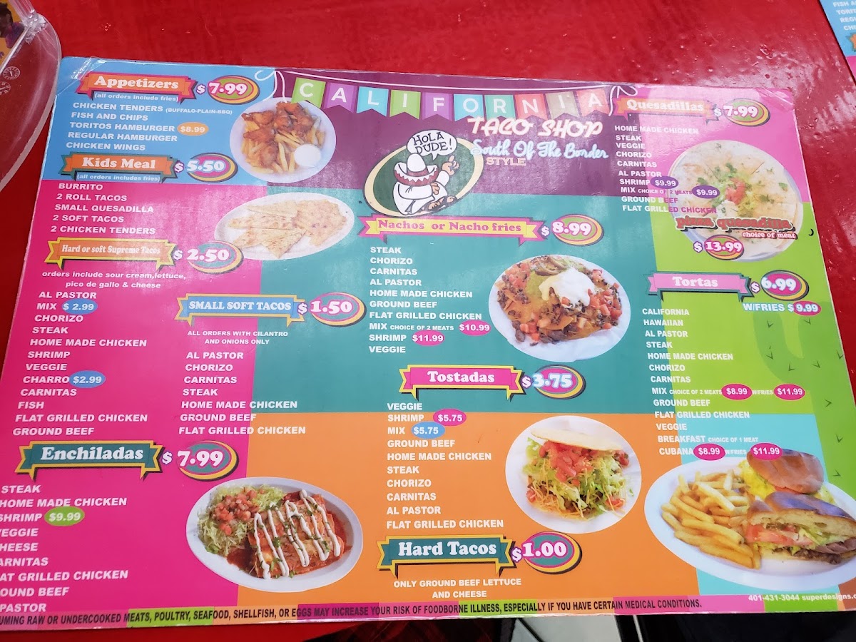 California Taco Shop Photo Menu 7