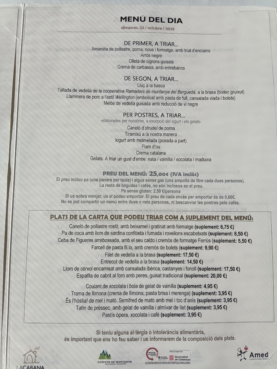 Restaurant La Cabana Berga Photo Menu 4