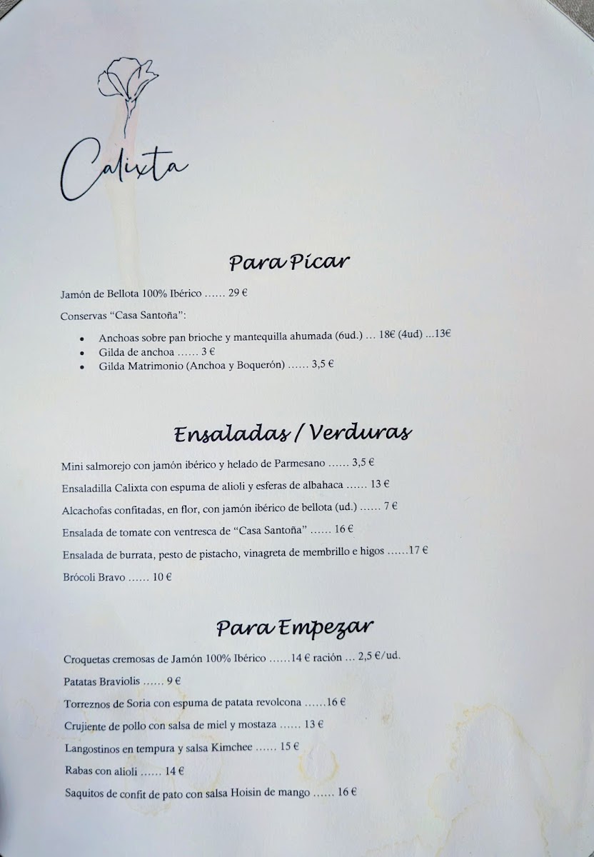 Calixta Restaurante | Pozuelo de Alarcón Photo Menu 5