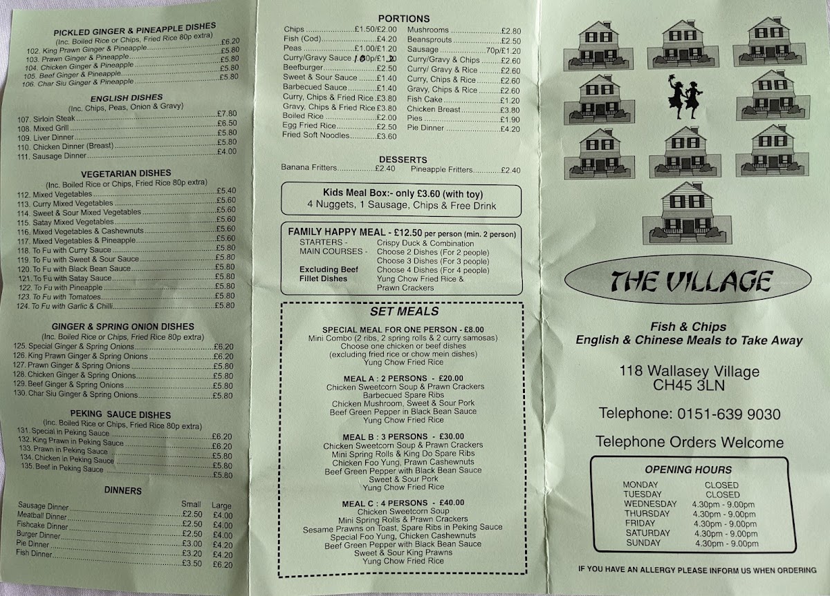 Village Fish & Chip Shop Photo Menu 1