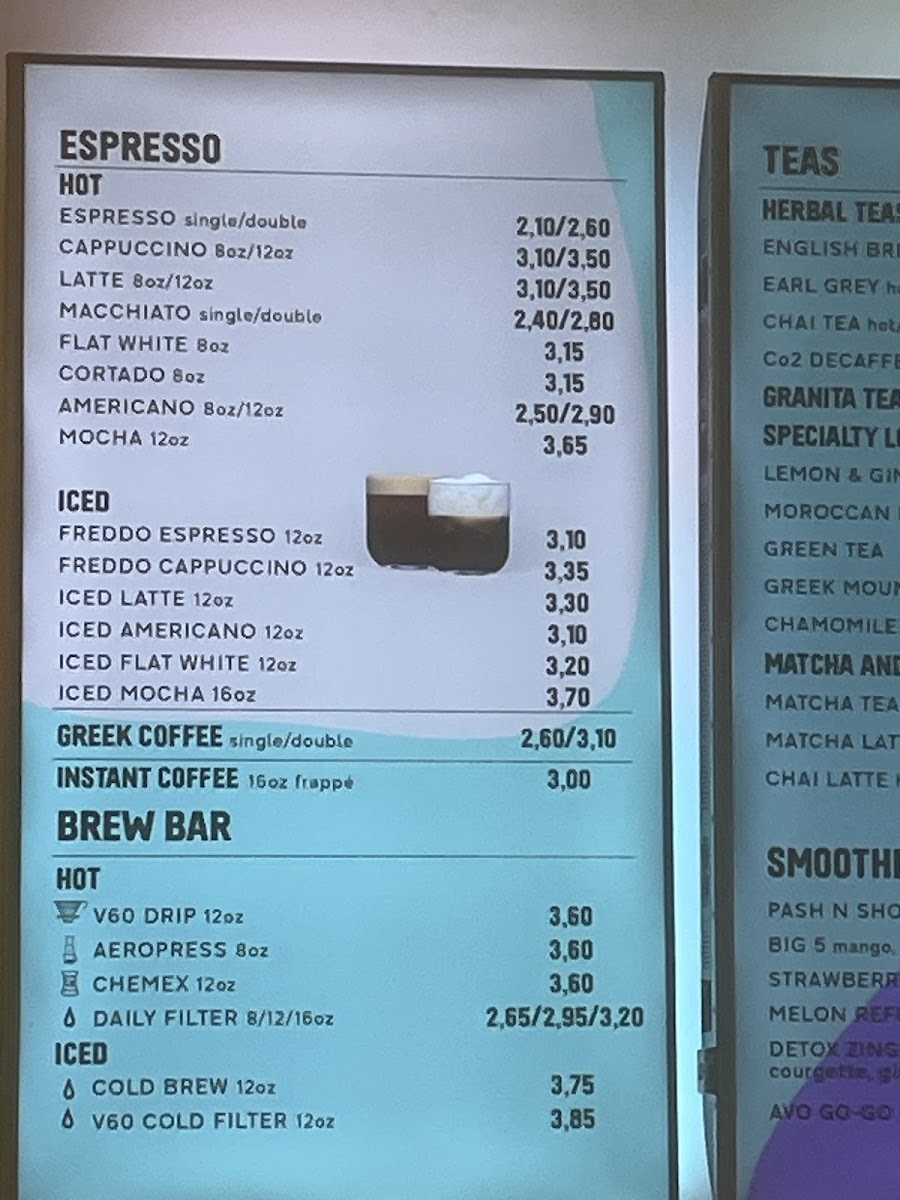 Coffee Island - Southgate Photo Menu 1