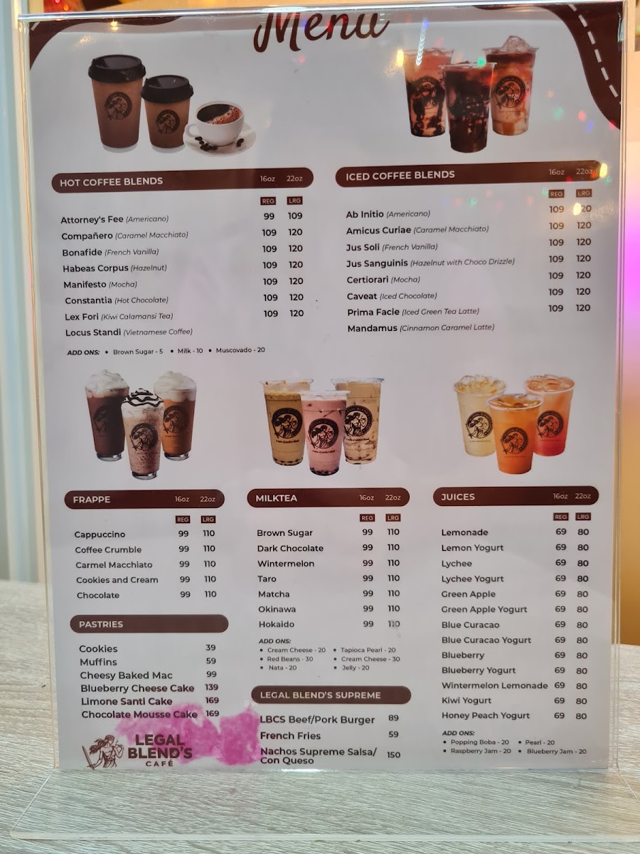 Legal Blends Coffee Photo Menu 1