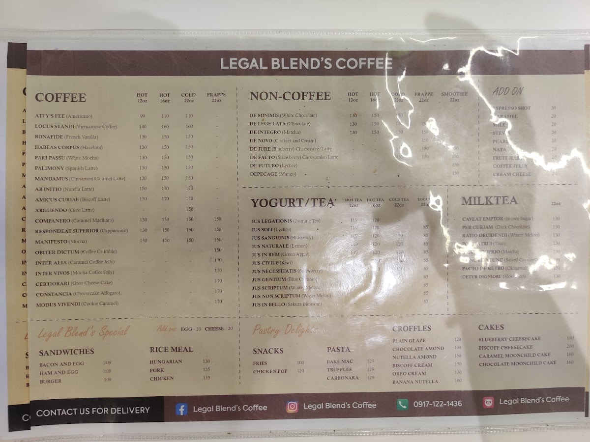 Legal Blends Coffee Photo Menu 2