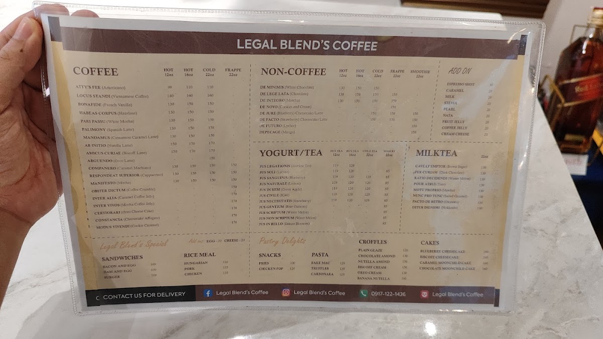 Legal Blends Coffee Photo Menu 3