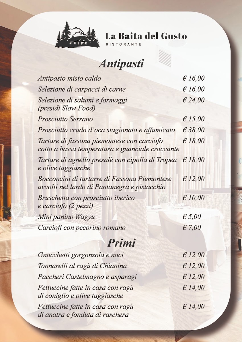 LA BAITA DEL GUSTO RISTORANTE Photo Menu 1