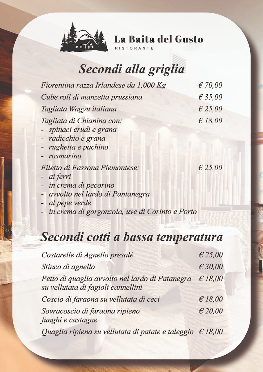 LA BAITA DEL GUSTO RISTORANTE Photo Menu 3