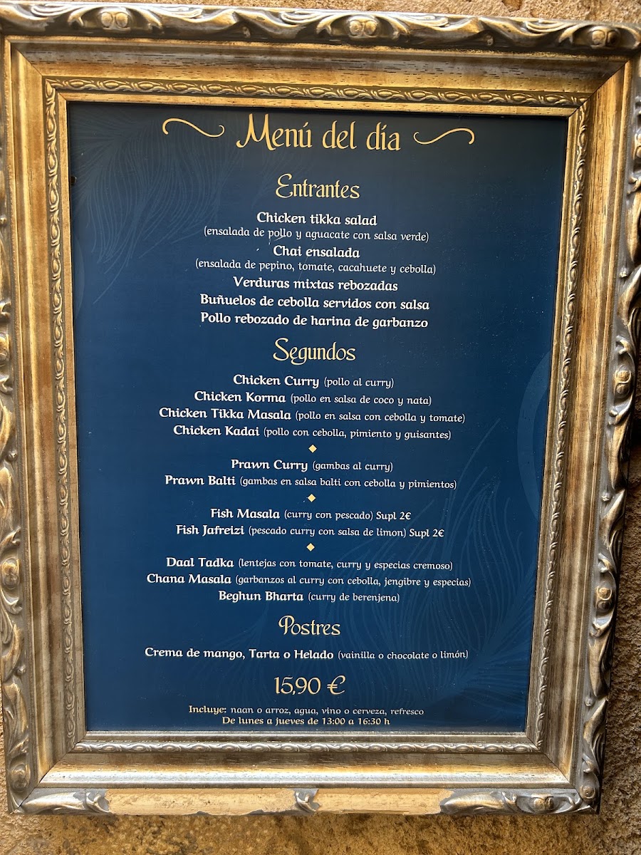 Namaste Restaurant Indi Tarragona Photo Menu 1