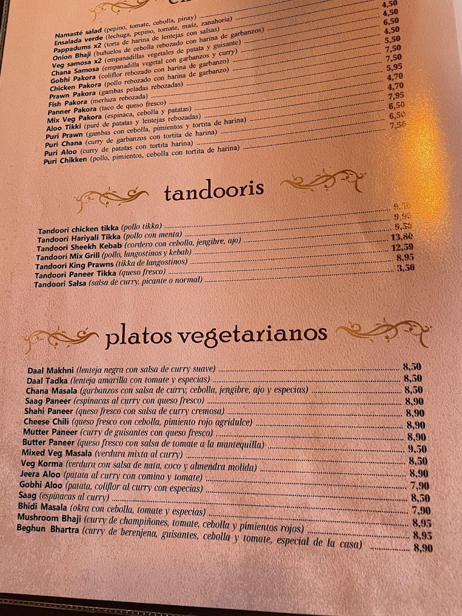 Namaste Restaurant Indi Tarragona Photo Menu 3