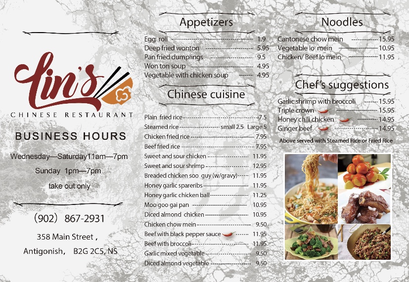 Lin's Chinese restaurant Photo Menu 3