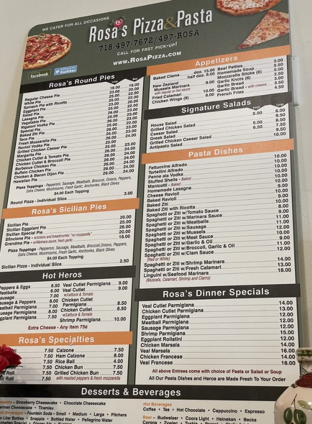 Rosa's Pizza Photo Menu 10